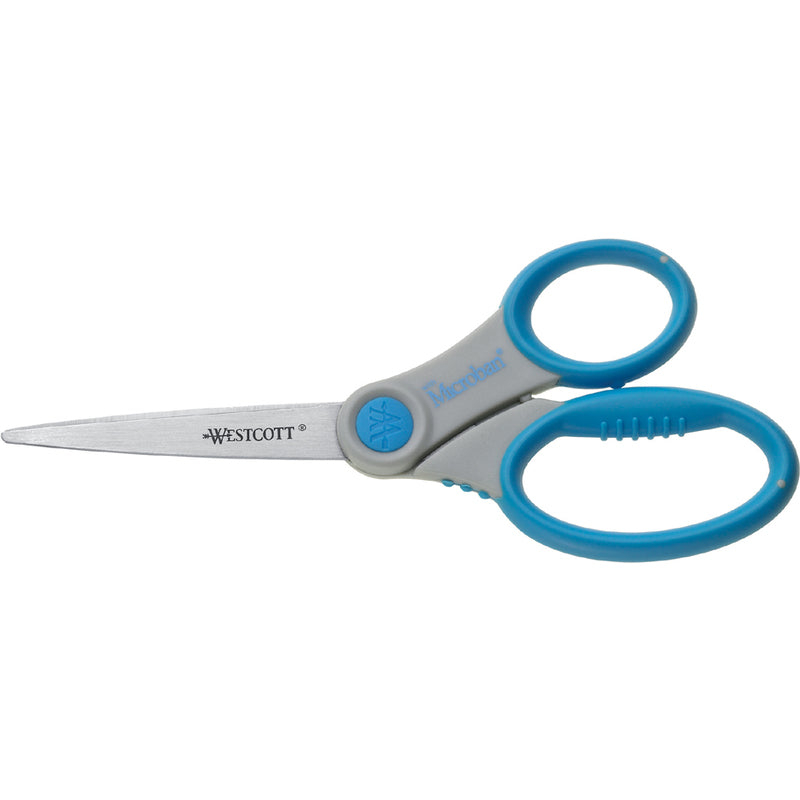 Westcott Schere Microban Softgrip grau/blau